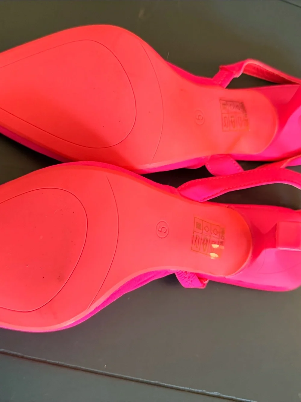 Nasty Gal Hot Pink Crystal Embellished Pointed Slingback Heels